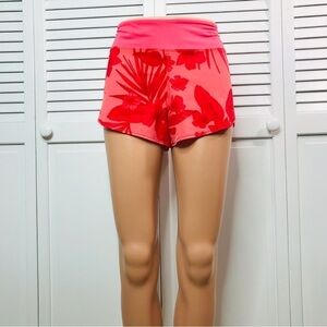 2/$25 HURLEY Pink Tropical Print Running Shorts Size Medium